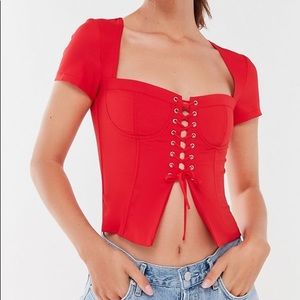 I AM GIA EVITA LACE-UP BUSTIER